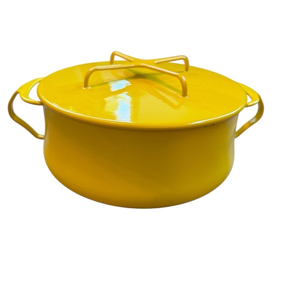 VTG DANSK IHQ France KOBENSTYLE 3 Qt Enamel Yellow Dutch Oven Casserole Pot Lid - Picture 1 of 9